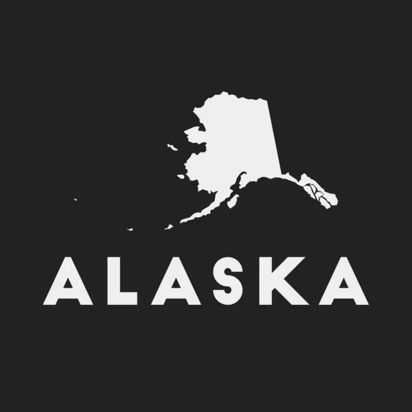 Εικόνα της Αλάσκας Κρατικός χάρτης σε σκούρο φόντο Στυλάτος χάρτης της Αλάσκας μαζί μας Όνομα κράτους Διάνυσμα — Διανυσματικό Αρχείο