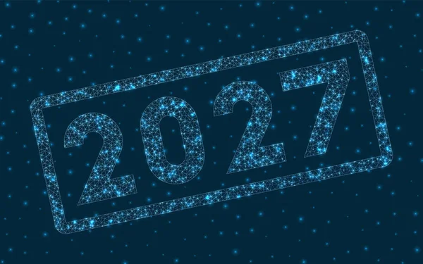 Слово 2027 в цифровом стиле Геометрический знак 2027 — стоковый вектор