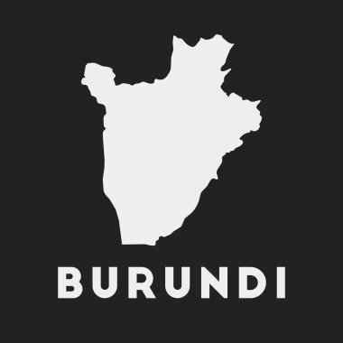 Burundi icon. Country map on dark background. Stylish Burundi map with country name. Vector illustration.