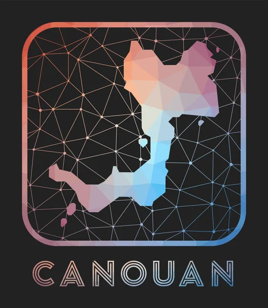 Canouan Map Design Vector Low Poly Map Island Canouan Icon — Stockvector