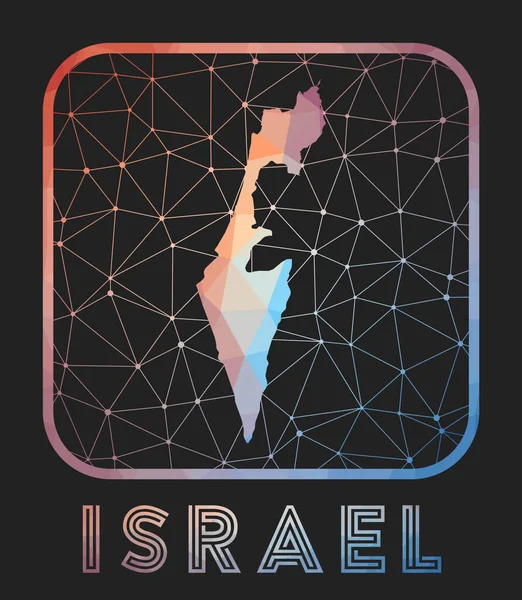 Проект Карты Израиля Векторная Низкопольная Карта Страны Икона Израиля Геометрическом — стоковый вектор