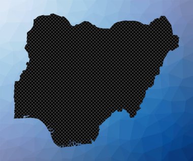 Nigeria geometric map. Stencil shape of Nigeria in low poly style. Charming country vector illustration.