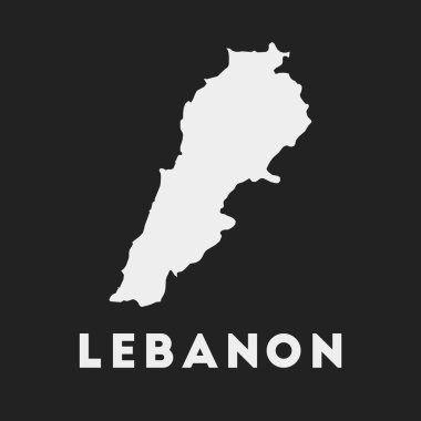 Lebanon icon. Country map on dark background. Stylish Lebanon map with country name. Vector illustration.