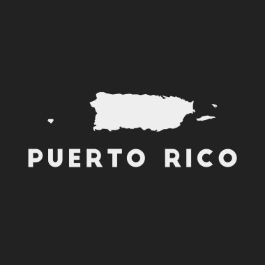 Puerto Rico icon. Country map on dark background. Stylish Puerto Rico map with country name. Vector illustration.