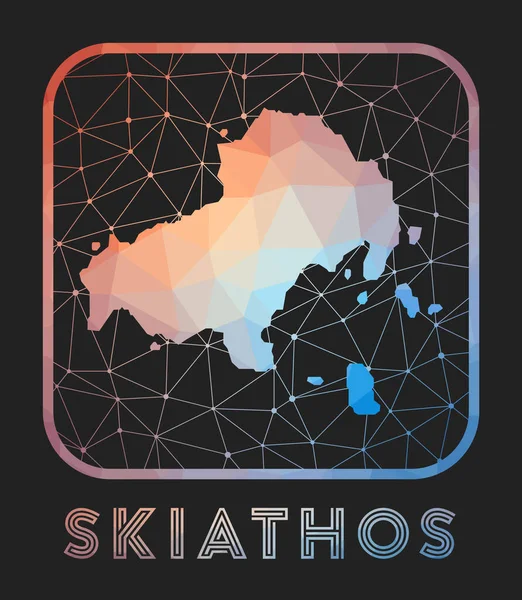 Skiathos Map Design Вектор Низька Полюсна Мапа Острова Ікона Skiathos — стоковий вектор