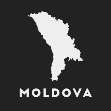 Koyu arkaplan üzerindeki Moldova simgesi Ülke haritası Ülke adı Vektör olan Moldova stili