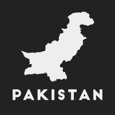 Koyu arkaplan üzerinde Pakistan ikon ülke haritası Ülke adı Vektör olan Pakistan stili