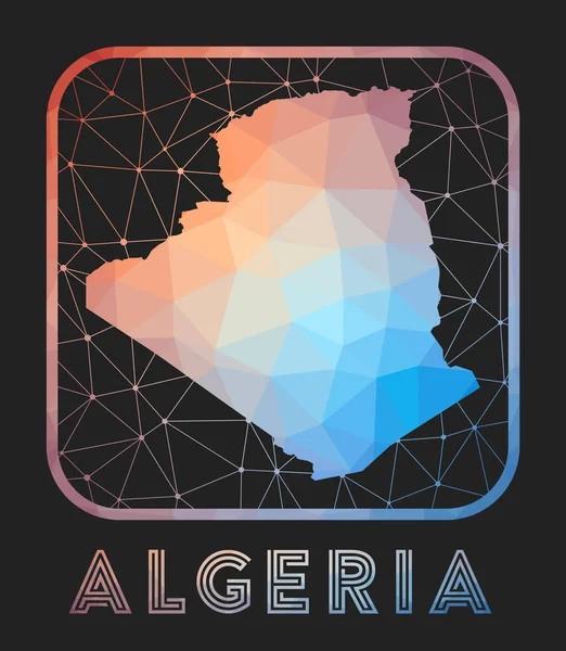 Дизайн карты Алжира Векторная низкопольная карта Алжира в геометрическом стиле Страна — стоковый вектор