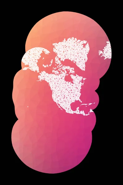 Wereldnetwerkkaart Gewijzigde stereografische projectie voor de Verenigde Staten, waaronder Alaska en — Stockvector