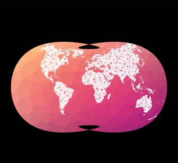 ( 영어 ) World network map ( 영어 ) Laskowski trioptimal projection ( 영어 ) Wired globe in Laskowski projection — 스톡 벡터