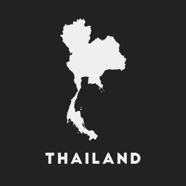 Tajlandia ikona Mapa kraju na ciemnym tle Stylowa mapa Tajlandii z nazwą kraju Wektor — Wektor stockowy