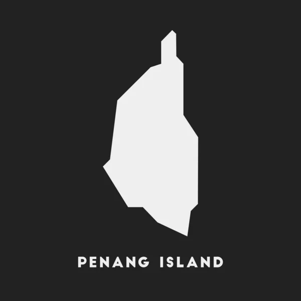 Ikona ostrova Penang Mapa ostrova na tmavém pozadí Stylová mapa ostrova Penang s názvem ostrova — Stockový vektor