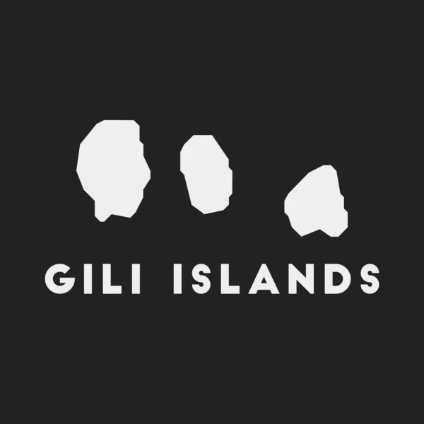 Карта острова Гили на темном фоне Стильная карта островов Гили с названием острова Вектор — стоковый вектор