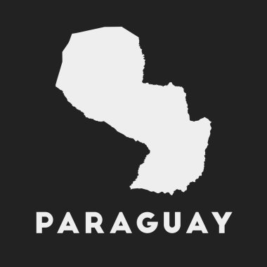 Koyu arkaplan üzerindeki Paraguay simgesi Ülke haritası Ülke adı Vektör olan Paraguay stili