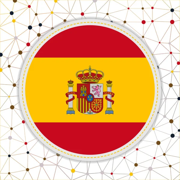 Bandeira da Espanha com fundo de rede Assinatura da Espanha Ilustração vetorial apelativa — Vetor de Stock