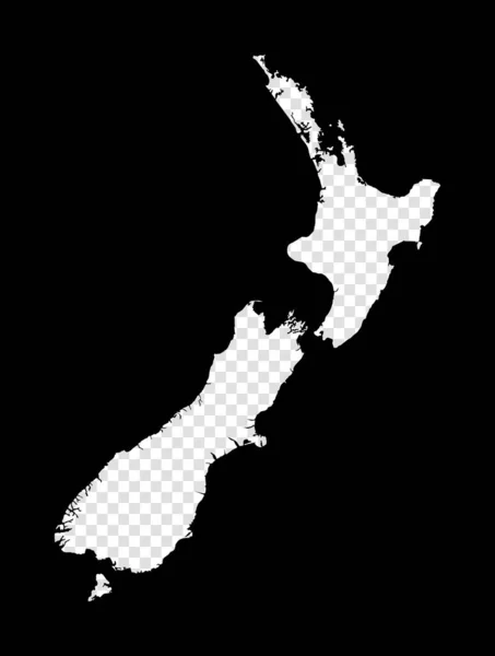 Stencil map of New Zealand Simple and 최소 투명 한 뉴질랜드 블랙 직사각 형의 지도와 — 스톡 벡터