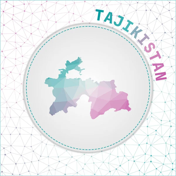 Vector poligonal Tayikistán mapa Mapa del país con malla de red fondo Tayikistán — Vector de stock