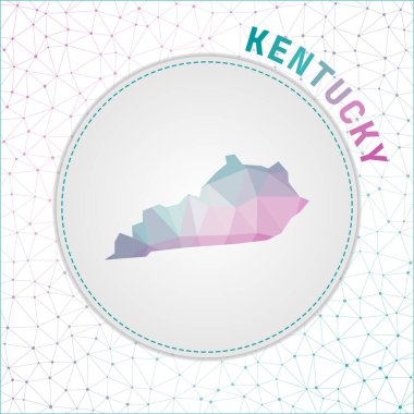 Vector polygonal Kentucky map. Map of the us state with network mesh background. Kentucky illustration in technology, internet, network, telecommunication concept style . Stylish vector illustration.