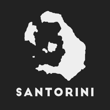 Santorini simgesi ada adı Vector olan Santorini haritası