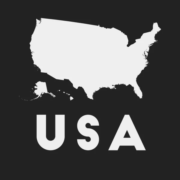 USA ikon Land karta på mörk bakgrund Snygg USA karta med landsnamn Vektor illustration — Stock vektor