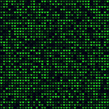 Gelecekçi teknoloji deseni Kalplerin desenini doldurdu Yeşil renksiz arkaplan çekiciliği