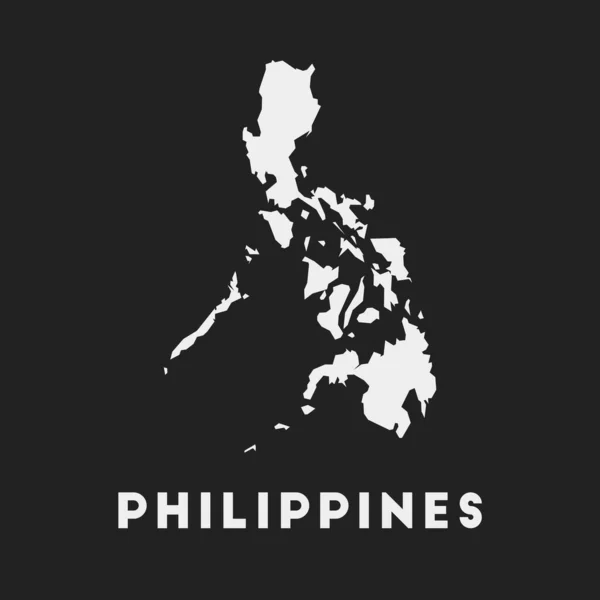 フィリピンアイコン暗い背景のカントリーマップ国の名前を持つスタイリッシュなフィリピン地図ベクトル — ストックベクタ