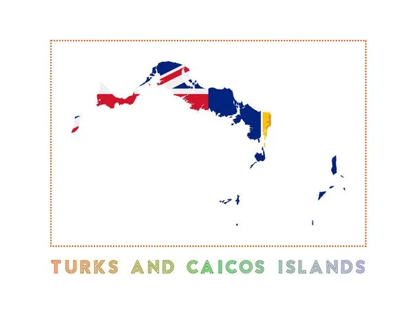 Turks Caicos Islands Logo Map Turks Caicos Islands Island Name — Wektor stockowy