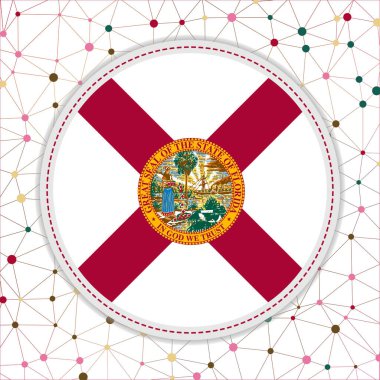 Flag of Florida with network background. Florida sign. Attractive vector illustration.
