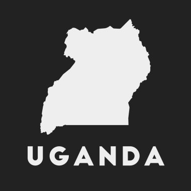 Uganda icon. Country map on dark background. Stylish Uganda map with country name. Vector illustration.
