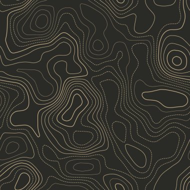 Topographic map. Actual topography map. Seamless design. Fancy tileable isolines pattern, vector illustration.
