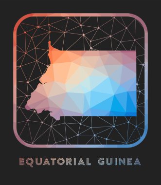 Ekvator Ginesi Haritası Tasarımı: Ekvator Ekvator Ginesi ikonunun düşük poli haritası