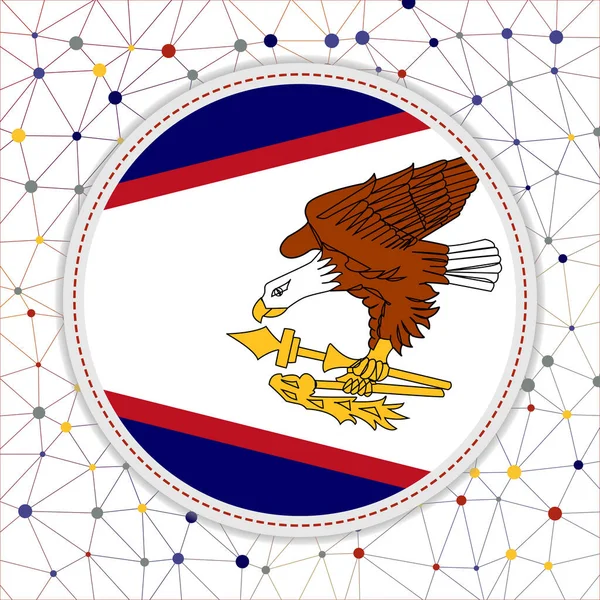Flagge Von Amerikanisch Samoa Mit Netzwerkhintergrund Amerikanisch Samoa Zeichen Elegante — Stockvektor