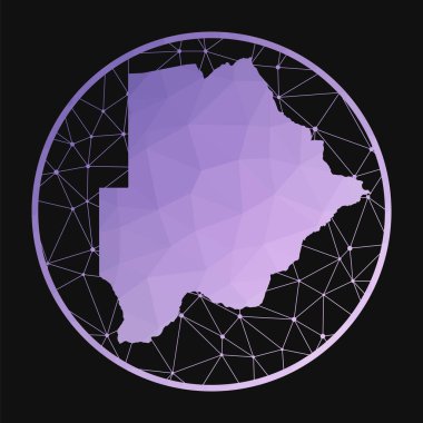 Botsvana simgesi, ülke Botsvana 'nın geometrik tarzda çokgen haritası Ülke