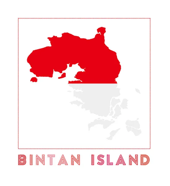 Логотип острова Бинтан Карта острова Бинтан с названием острова и флагом Красивая векторная иллюстрация — стоковый вектор