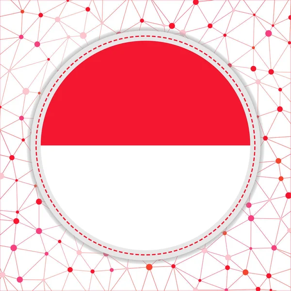 Flagge von Monaco mit Netzwerkhintergrund Monaco Zeichen Erstaunliche Vektorillustration — Stockvektor