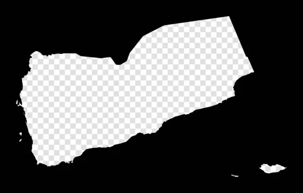 Carte au pochoir de Yémen Carte transparente simple et minimale du Yémen Rectangle noir avec forme coupée de — Image vectorielle