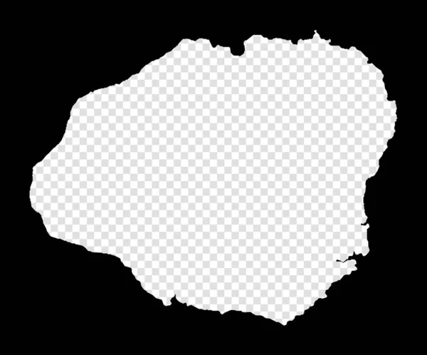 Stencil térkép Kauai Egyszerű és minimális átlátszó térképe Kauai Fekete téglalap vágott alakú — Stock Vector