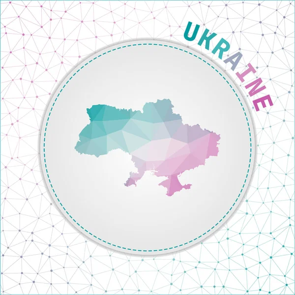 Vector polygonal Ukraine map Map of the country with network mesh background Ukraine illustration — стоковий вектор