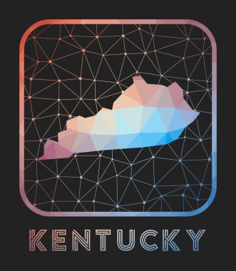 Kentucky harita tasarımı Vector düşük poli haritası Geometrik tarzda Kentucky simgesi ABD