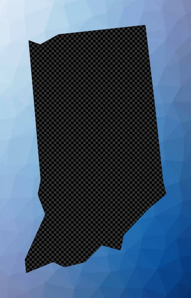 Carte géométrique de l'Indiana Forme de pochoir de l'Indiana dans un style poly bas Vecteur d'état puissant — Image vectorielle