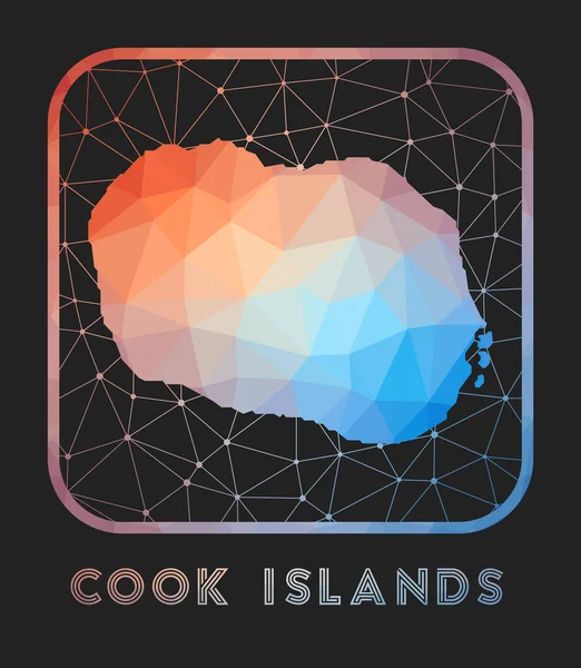 Islas Cook mapa de diseño Vector bajo poli mapa de la isla Islas Cook icono en estilo geométrico — Vector de stock