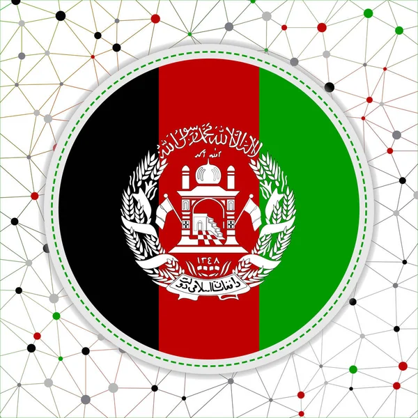 Afganistan şebeke geçmişine sahip Afganistan bayrağı. Vektör illüstrasyonuna çağrı işareti. — Stok Vektör