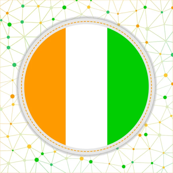 Flag of Ivory Coast with network background Ivory Coast sign Trendy vector illustration — стоковий вектор