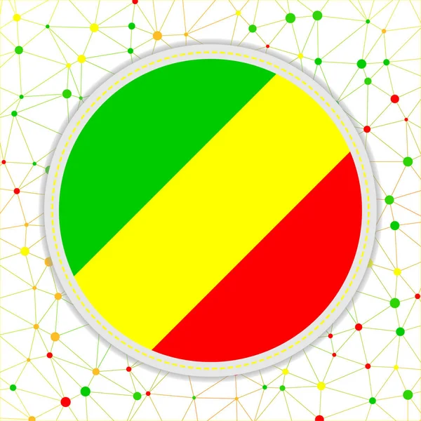 Bandera de Congo con fondo de red Signo de Congo Appealing vector illustration — Vector de stock