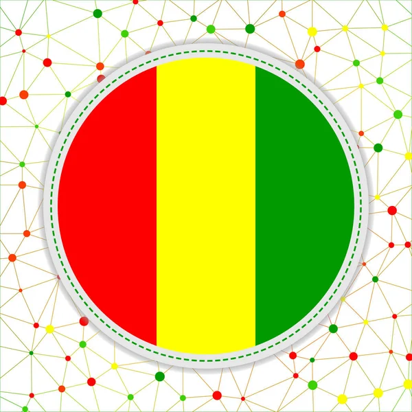 Bandeira da Guiné com fundo de rede Signo da Guiné Ilustração vetorial poderosa —  Vetores de Stock