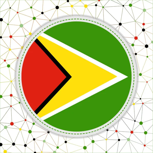 Vlajka Guyany se síťovým pozadím Guyana znak Atraktivní vektorová ilustrace — Stockový vektor