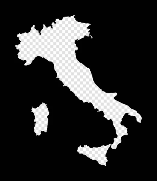 Mapa Włoch Prosta i minimalna przejrzysta mapa Włoch Czarny prostokąt z wyciętym kształtem — Wektor stockowy