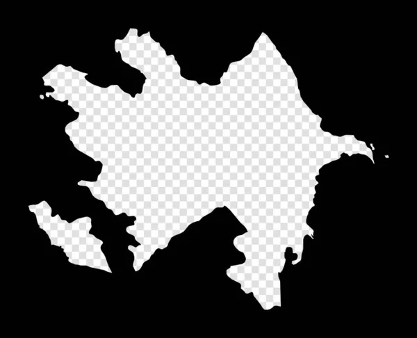 Carte au pochoir de l'Azerbaïdjan Carte transparente simple et minimale de l'Azerbaïdjan Rectangle noir avec — Image vectorielle