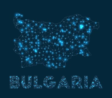Bulgaristan ağ haritasında ülke İnternet bağlantılarının soyut geometrik haritası ve