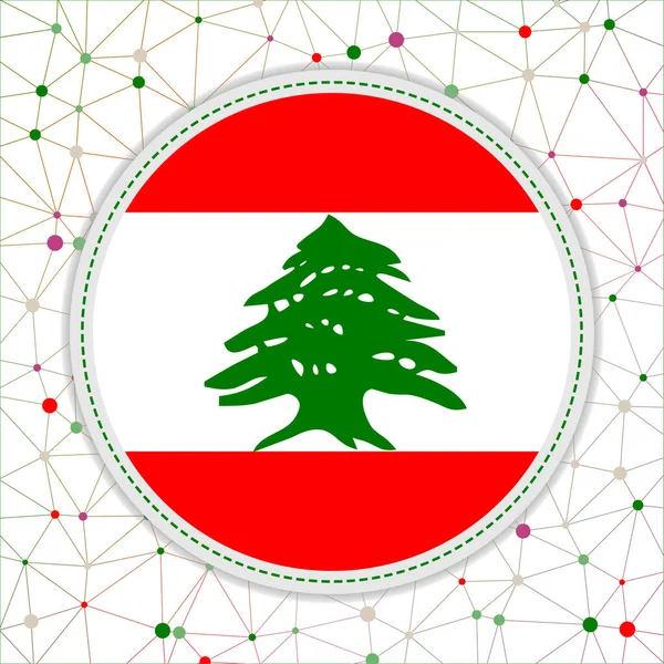 Flagge des Libanon mit Netzwerkhintergrund Libanon Zeichen Elegante Vektorillustration — Stockvektor